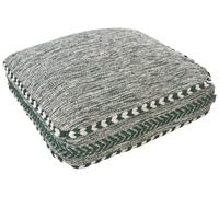 Cuscino da pavimento boho Pouf in cotone 60 x 60 x 12 cm verde e bianco Birch