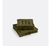 Cuscino da pavimento cotone riciclato, Scenario Verde 38 x 38 x 10 cm