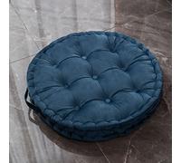 Cuscino Da Pavimento Rotondo Cuscino Da Pavimento Grande In Velluto Olandese Tinta Unita Per Adulti Soggiorno Camera Da Letto Aula Meditazione Yoga All'Aperto Grande Cuscino Da Pavimento,blu,60cm