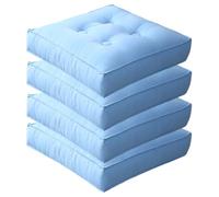 Cuscino da pavimento spesso, tessuto in tela morbida e confortevole rimovibile antiscivolo, cuscini for sedie for forniture for aule domestiche, colore: rosso)(Light Blue,40x40cm(4pcs))