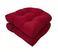 Cuscino Da Seduta In Cestino a Forma di U, Cuscino Da Esterno per Patio, Cuscini Da Seduta In Vimini, Confezione Da 2 Cuscini Da Esterno per Patio Morbidi Resistenti Agli Agenti Atmosferici(Claret)