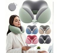 Cuscino da viaggio a forma di U in memory foam (con/senza scatola di immagazzinaggio), cuscino da viaggio multifunzionale per riposare, cuscino da collo a lento ritorno, accessori per il riposo in uff
