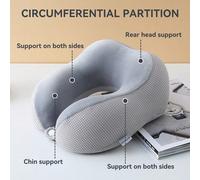 Cuscino da viaggio a forma di U in memory foam con texture a nido d'ape, comodo da riporre, a lento ritorno, per supporto del collo in aereo, per dormire, per sollievo dal dolore al collo Tagli UnicaP