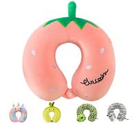 Cuscino da Viaggio Bambini, Fragola Cuscino Portatile per Il Collo, Cuscino a Forma di U In Memory Foam, Cuscino Cervicale da Viaggio per Adulti e Bambini per Regali di Natale, Pasqua e Capodanno