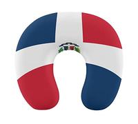 Cuscino da viaggio compatibile con la bandiera della Repubblica Dominicana per aeroplani dormienti, cuscino per il collo in memory foam con rivestimento rimovibile con cerniera traspirante, cuscino
