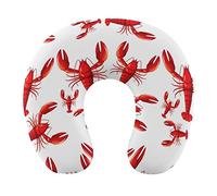 Cuscino da viaggio con aragosta rossa Cuscino di supporto per collo aereo Cuscino in memory foam Accessori da viaggio Cuscino lavabile a forma di U per aereo Sollievo dal dolore al collo auto Dor