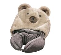 Cuscino da viaggio con coperta, supporto per cuscino per il collo, supporto complementare | Caratteristica del cappello integrato, design morbido e confortevole, per aerei viaggi a lunga distanza