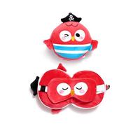 Cuscino da Viaggio con Maschera per Occhi Relaxeazzz - Bembo il Pirata - Jolly Rogers - Appendibile tramite Gancio