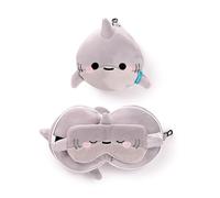Puckator Cuscino da viaggio Relaxeazzz con maschera - Gus lo Squalo - Animali Dolci