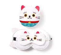 Cuscino da Viaggio con Maschera Relaxeazzz - Maneki Neko Gatto Portafortuna