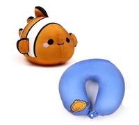 Cuscino da Viaggio con Peluche 2 in 1 - Finley il Pesce Pagliaccio - Swapseazzz