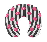 Cuscino da viaggio con supporto per il collo, cuscino per il volo in auto super morbido per il riposo, cuscino per il collo a forma di U con stampa 3D in memory foam per viaggi all'aperto a casa, comp
