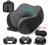cuscino da viaggio, cuscino cervicale, memory foam, portatile, regolabile, mo...
