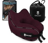 Cuscino da Viaggio Ergonomico - Cuscino Aereo in Memory Foam - Cuscino Cervicale da Viaggio - Cuscino Cervicale per Dormire - Supporto Collo per Aereo, Auto, Treno | (Rosso Scuro - Adulto Piccolo)