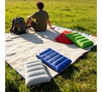 Cuscino da viaggio gonfiabile quadrato - Supporto per il collo per auto e aereo, funziona anche come cuscino lombare. Perfetto per voli lunghi e viaggi in auto, un accessorio confortevole, attrezzatur