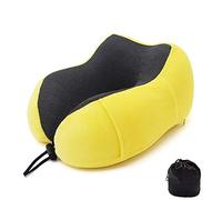 Cuscino da Viaggio,Il cuscino a forma di U della memory foam può contenere il cuscino cervicale del pisolino del cuscino da viaggio del panno magnetico del velivolo del cuscino a forma di u-giallo