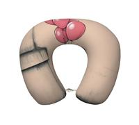 Cuscino da viaggio in memory foam con scritta in inglese "There Is Always Hope And Girl With Palloncini", rimovibile, per dormire