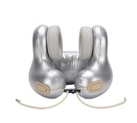 Cuscino da Viaggio per il Collo con Altoparlanti Bluetooth e Funzione di Riscaldamento per Aereo e auto. Comodo Peluche con Cuscinetti Auricolari Rimovibili