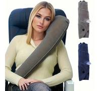 Cuscino da viaggio pieghevole, leggero e portatile, accessorio essenziale per auto, aereo e viaggio in barca. Il primo cuscino da collo con cinturino per il braccio! Supporta testa, corpo e braccia pe