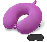 Cuscino da viaggio viola, comodo cuscino per il collo, in memory foam a forma di U, supporta collo e testa, cuscino portatile da viaggio, adatto per aerei, treni, auto semoventi