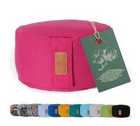 Cuscino da yoga »Vishnu« chiusura con cordoncino & pula di farro bio (coltivaz. biolog. controllata) / altezza ca 15cm e ca. 30cm diametro - ideale come cuscino yoga / cuscino zafu / cuscino meditazione / supporto meditazione / elevato comfort alla seduta / lavabile in lavatrice e ipoallergenico. Strumento ideale / accessorio (cuscino del sedile) per meditazioni prolungati