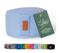 Cuscino da yoga »Vishnu« chiusura con cordoncino & pula di farro bio (coltivaz. biolog. controllata) / altezza ca 15cm e ca. 30cm diametro - ideale come cuscino yoga / cuscino zafu / cuscino meditazione / supporto meditazione / elevato comfort alla seduta / lavabile in lavatrice e ipoallergenico. Strumento ideale / accessorio (cuscino del sedile) per meditazioni prolungati
