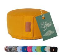 Cuscino da yoga »Vishnu« chiusura con cordoncino & pula di farro bio (coltivaz. biolog. controllata) / altezza ca 15cm e ca. 30cm diametro - ideale come cuscino yoga / cuscino zafu / cuscino meditazione / supporto meditazione / elevato comfort alla seduta / lavabile in lavatrice e ipoallergenico. Strumento ideale / accessorio (cuscino del sedile) per meditazioni prolungati