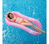 Cuscino d'aria gigante, design trasparente, scatola gonfiabile con portabicchieri, cuscino dell'aria retrò, che ricorda l'era della piscina degli anni '80.