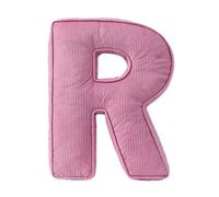 Cuscino decorativo a forma di lettera, cuscino iniziale in velluto a coste rosa, 34 x 36 cm, morbido cuscino da lancio in peluche per soggiorno, camera da letto (R)