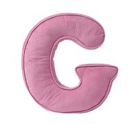 Cuscino decorativo a forma di lettera, cuscino iniziale in velluto a coste rosa, 34 x 36 cm, morbido cuscino in peluche per soggiorno, camera da letto (G)