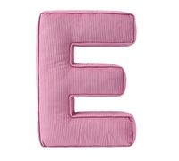 Cuscino decorativo a forma di lettera, cuscino iniziale in velluto a coste rosa, 34 x 36 cm, morbido cuscino da lancio in peluche per soggiorno, camera da letto (E)