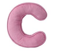 Cuscino decorativo a forma di lettera, cuscino iniziale in velluto a coste rosa, 34 x 36 cm, morbido cuscino in peluche per soggiorno, camera da letto (C)
