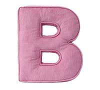 Cuscino decorativo a forma di lettera, cuscino iniziale in velluto a coste rosa, 34 x 36 cm, morbido cuscino da lancio in peluche per soggiorno, camera da letto (B)