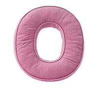 Cuscino decorativo a forma di lettera, cuscino iniziale in velluto a coste rosa, 34 x 36 cm, morbido cuscino da lancio in peluche per soggiorno, camera da letto (O)