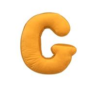 Cuscino Decorativo a Forma di Lettera dalla A alla Z in Velluto Giallo, Serie Completa Alfabeto Stile Nordic per Salotto, Camera da Letto e Ufficio(G)