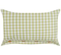 Cuscino decorativo a quadretti verde oliva e bianco con bottoni 40 x 60 cm Talya