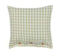 Cuscino decorativo a quadretti verde oliva e bianco con bottoni 45 x 45 cm Talya