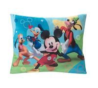 Cuscino decorativo Disney Topolino Blu Rosso e Verde Paperino Pluto e Pippo Il divertimento inizia qui