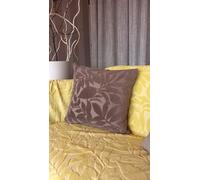 CUSCINO DECORATIVO IN VELLUTO ARREDO DIVANO TORTORA SCURO IMBOTTITO CM 42X42