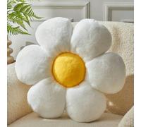 Cuscino decorativo natalizio morbido e adorabile a forma di fiore a sei petali, cuscino in finta pelliccia di coniglio, perfetto per la camera da letto, il divano, il letto e altre decorazioni per la 