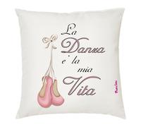 cuscino decorativo quadrato scritta la danza la mia vita regalo ballo ballerini