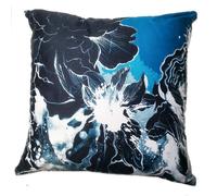 Cuscino decorativo ROBERTO CAVALLI 40x40 cm in raso FLOWER acqua