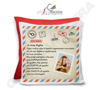 Cuscino Dedica con Foto Personalizzata Lettera al figlio, figlia, genitori