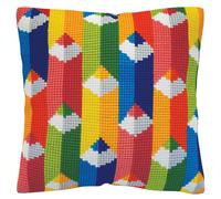 Cuscino del kit punto croce timbrato CDA "Matite colorate", 40x40cm