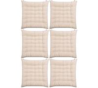 Cuscino del sedile bianco naturale in tessuto riciclato for sedia da ufficio, cuscini for a dondolo, cuscino for amaca, for pranzo quadrato semplice alla moda, colore:rotondo(Square,40x40cm(6pcs))