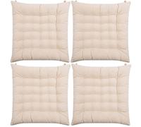 Cuscino del sedile bianco naturale in tessuto riciclato for sedia da ufficio, cuscini for a dondolo, cuscino for amaca, for pranzo quadrato semplice alla moda, colore:rotondo(Square,40x40cm(4pcs))