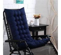 Cuscino di lusso per sedia a sdraio, morbido e confortevole, portatile, da giardino, campeggio, patio, spesso imbottito, per lettino prendisole, panca lunga (blu scuro, 120 x 45)