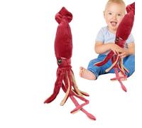Cuscino Di Peluche Calamaro, Peluche Calamaro Gigante, Bambola Calamaro Da 65 Cm, Cuscino Giocattolo Animale Marino Ripieno Rosso, Animale Di Peluche Oceano Bambola Calamaro, Morbido Peluche Animale