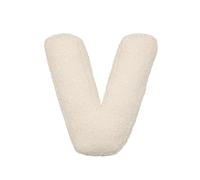Cuscino di peluche con lettere, cuscini da lancio con lettere, cuscino di peluche con lettere inglesi, cuscini decorativi a forma di lettera iniziale, per divano, camera da letto, soggiorno (V)