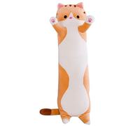 Cuscino di peluche gatto dei cartoni animati, 5 modelli di bambole a forma di gatto, cuscino coccolone gatto, giocattolo di peluche comodo per bambini, regalo per la fidanzata (A-marrone-50 cm)